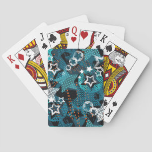 Grunge Sternmuster, spielerisches Kinderdesign. Spielkarten