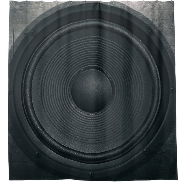 Grunge-Stil, Audio-Lautsprecher-Hintergrund Duschvorhang (Vorderseite)