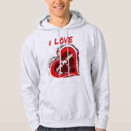 Grunge-Stil Ich liebe meine Freundin Herz-Design Hoodie
