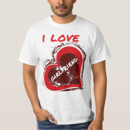 Grunge-Stil Ich liebe meine Freundin Herz-Design T-Shirt