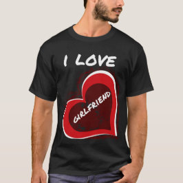 Grunge-Stil Ich liebe meine Freundin Herz-Design T-Shirt