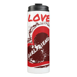 Grunge-Stil Ich liebe meine Freundin Herz-Design Thermosbecher