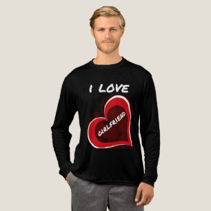 Grunge-Stil Ich liebe meine Freundin Herz-Design Tri-Blend Shirt