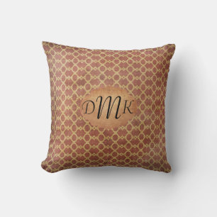Grunge-Stil-Monogramm-Wurfkissen Rost / Gold Kissen