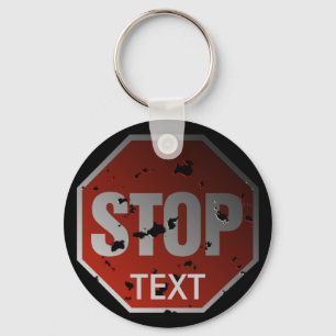 Grunge "STOP"-Zeichenvorlage - Schlüsselanhänger