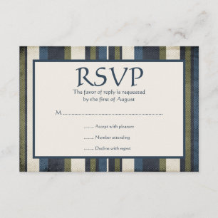 Grunge Stripes Bar Mitzvah Response Card RSVP Karte