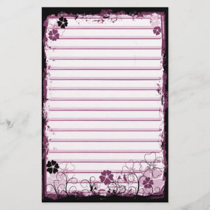 Grunge-Strudel-Blumen zeichneten Briefpapier