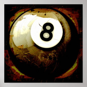 Grunge Style 8 Ball Poster