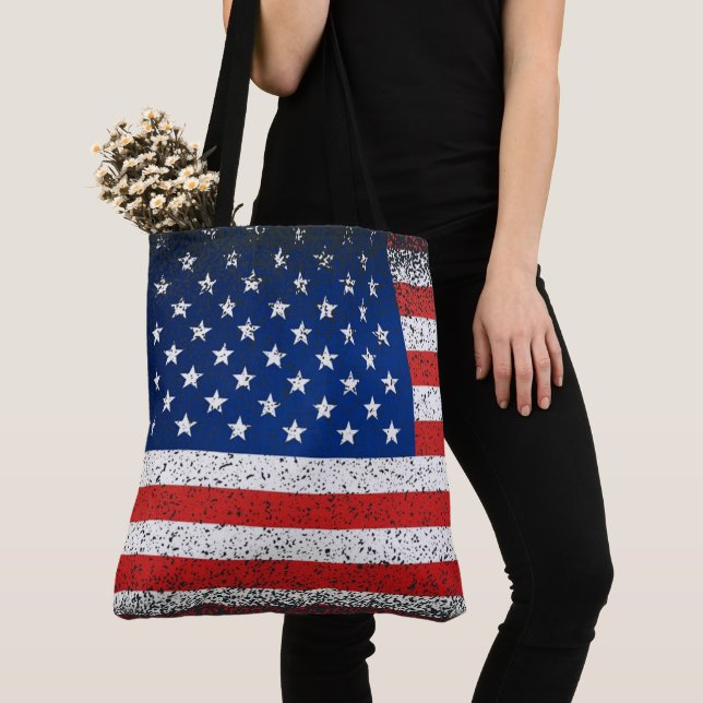 Grunge Style American Flag Tasche (Von Nahem)