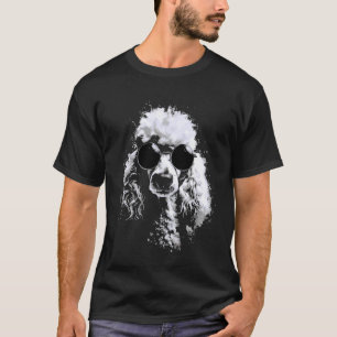 Grunge Style Hipster Pudel Hund mit Sonnenbrille T-Shirt