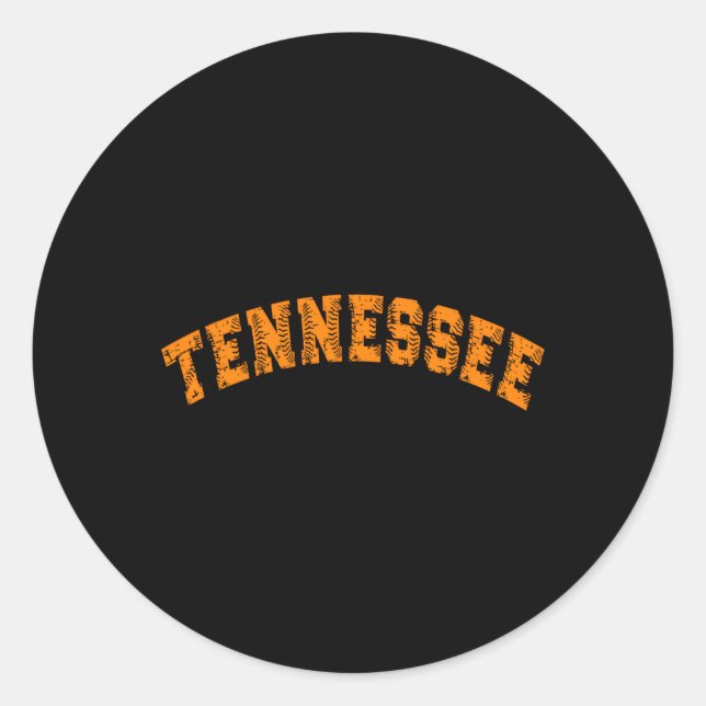 Grunge Style Staat Tennessee Baseball Runder Aufkleber (Vorderseite)