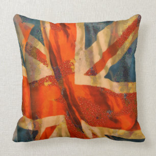 Grunge Style Union Jack British Flag Illustration Kissen