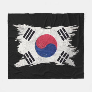 Grunge Süd-Korea-Flagge, Pinselstrich, Südkorea Fleecedecke