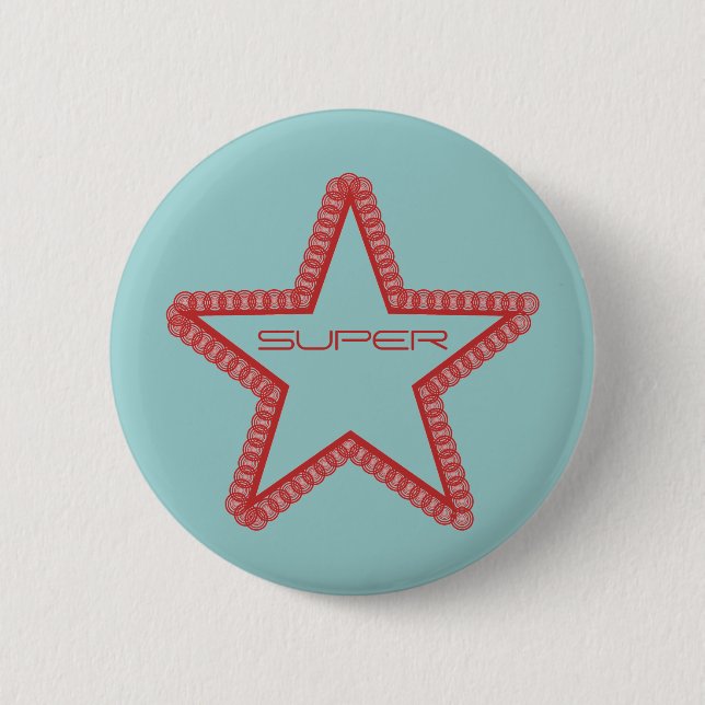 Grunge Superstar Button, rot Button (Vorderseite)