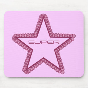 Grunge Superstar Mousepad, Fuchsia Mousepad