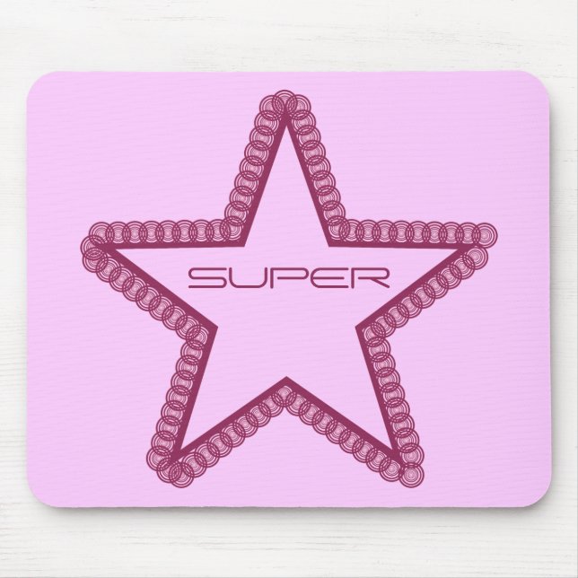 Grunge Superstar Mousepad, Fuchsia Mousepad (Vorne)