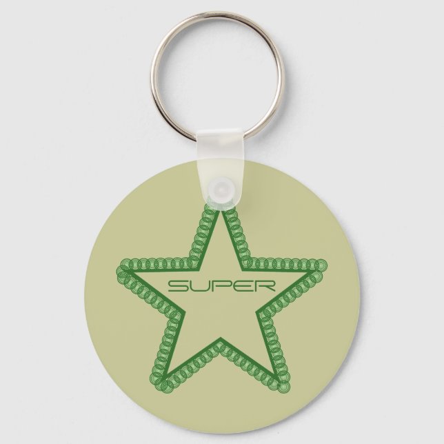 Grunge Superstar Schlüsselanhänger, Forest Green Schlüsselanhänger (Vorderseite)