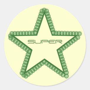 Grunge Superstar Stickers, Forest Green Runder Aufkleber