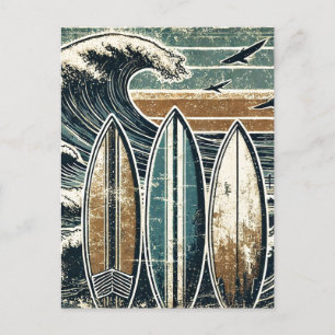 Grunge Surfen Postkarte