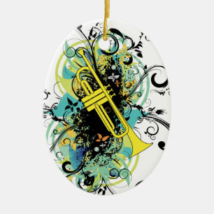 Grunge Swirl Trumpet Keramikornament