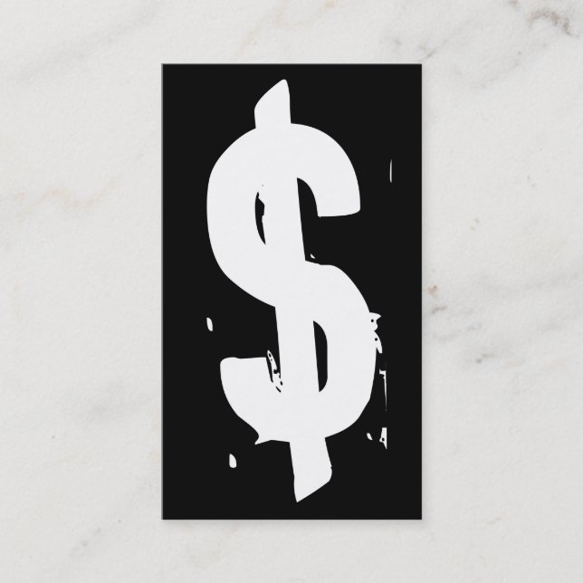 Grunge-Symbol für Schwarz-Weiß-Geld Visitenkarte (Vorderseite)