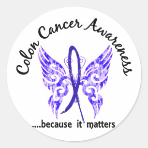 Grunge Tattoo Butterfly 6,1 Colon Cancer Runder Aufkleber