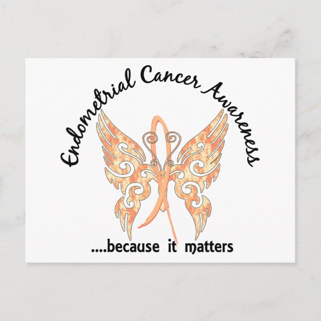 Grunge Tattoo Butterfly 6.1 Endometrialer Krebs Postkarte (Vorderseite)
