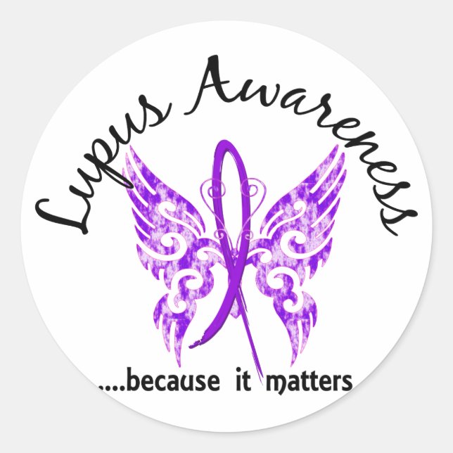 Grunge Tattoo Butterfly 6.1 Lupus Runder Aufkleber (Vorderseite)