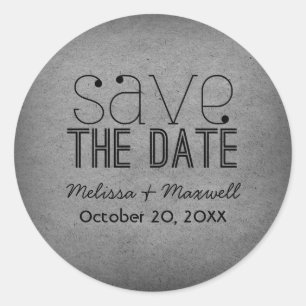 Grunge tendance Enregistrer Stickers Date, Grey