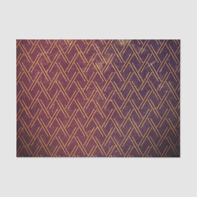Grunge Textured Pattern Geometrie Dekorative Lila Seidenpapier (Vorderseite)