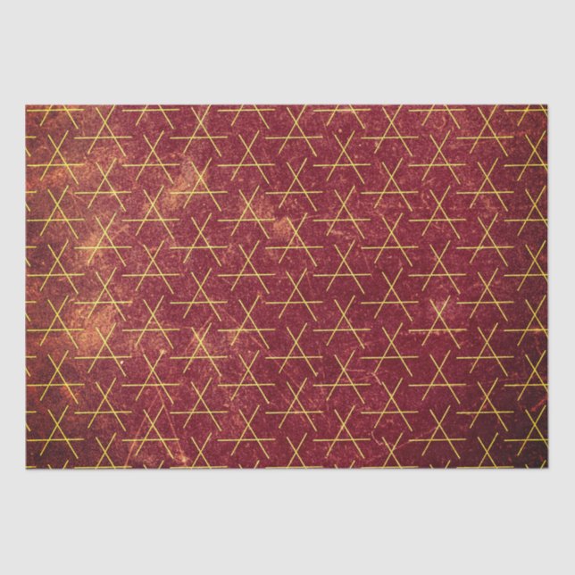 Grunge Texturierte Muster Geometric Brown gestört Seidenpapier (Vorderseite)