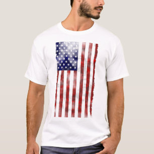 Grunge-Texturiertes Amerikanisches Flaggen-Patriot T-Shirt