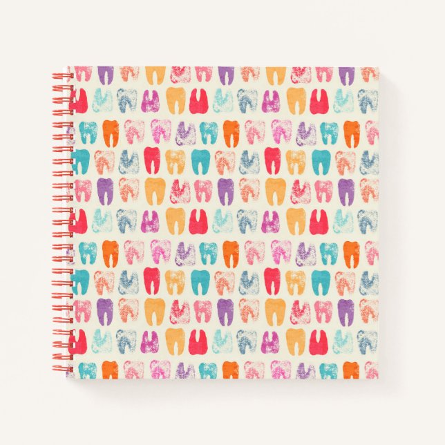 Grunge Tooth Pattern Notizbuch (Vorderseite)
