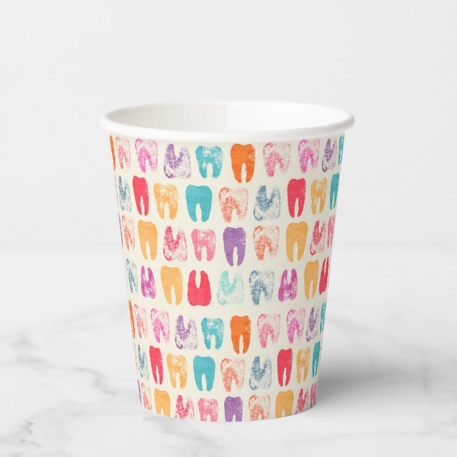 Grunge Tooth Pattern Pappbecher (Links)