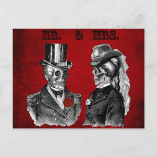 Grunge-Totenkopf-Hochzeit & Jubiläumsfeier Einladungspostkarte