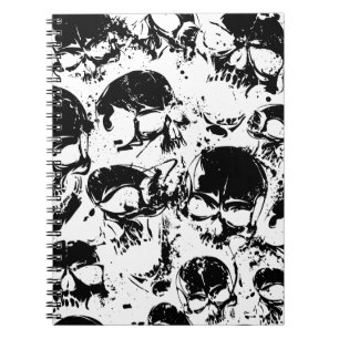Grunge-Totenkopf-Muster Notizblock