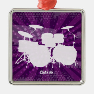 Grunge trommelt lila Explosion Silbernes Ornament
