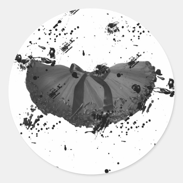 Grunge Tutu Runder Aufkleber (Vorderseite)