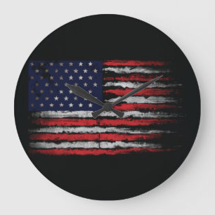 Grunge U.S.A flag Große Wanduhr