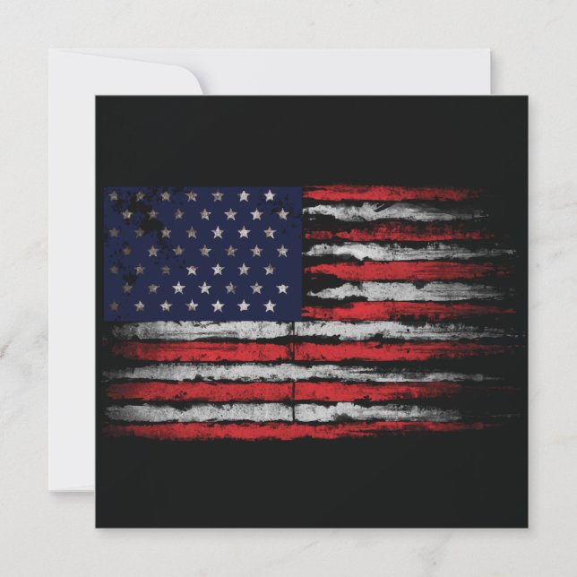 Grunge U.S.A.-Flagge Einladung (Vorderseite)
