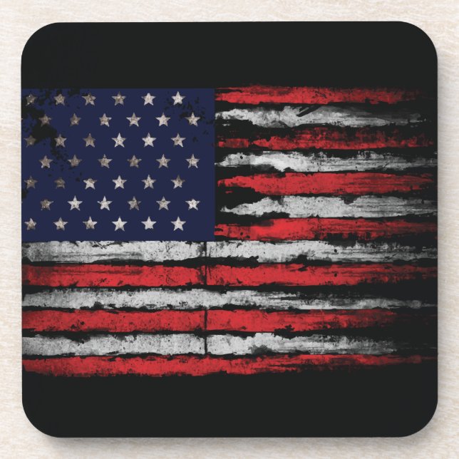 Grunge U.S.A.-Flagge Getränkeuntersetzer (Vorderseite)