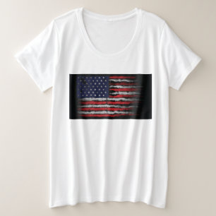 Grunge U.S.A.-Flagge Große Größe T-Shirt