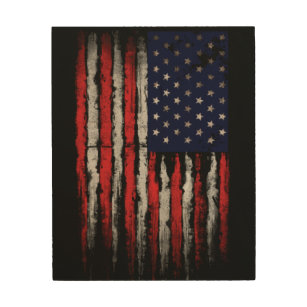 Grunge U.S.A.-Flagge Holzdruck