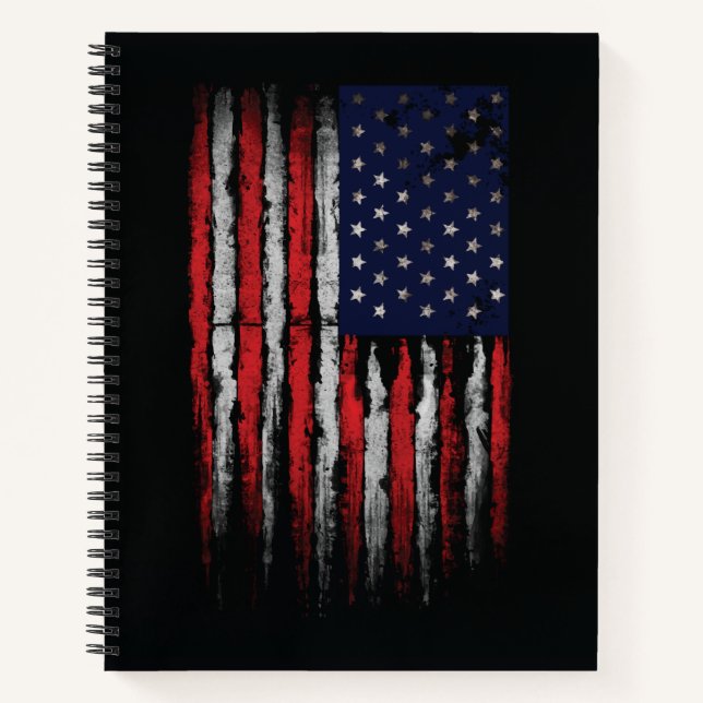 Grunge U.S.A.-Flagge Notizbuch (Vorderseite)