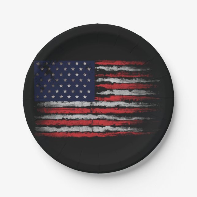 Grunge U.S.A.-Flagge Pappteller (Vorderseite)