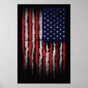 Grunge U.S.A.-Flagge Poster