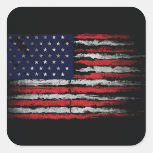 Grunge U.S.A.-Flagge Quadratischer Aufkleber