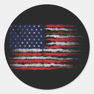 Grunge U.S.A.-Flagge Runder Aufkleber