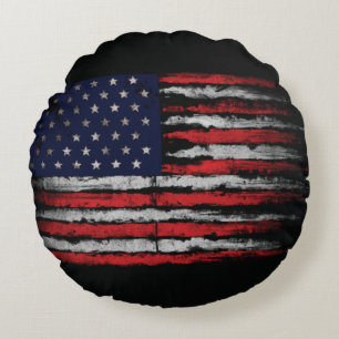 Grunge U.S.A.-Flagge Rundes Kissen