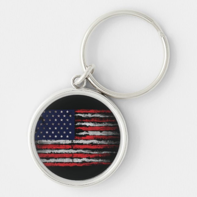 Grunge U.S.A.-Flagge Schlüsselanhänger (Vorne)